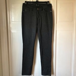 Seven7 Gray Skinny Pants with Leather Trim, size 2